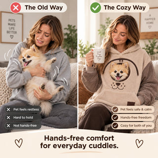 🐾 CuddlePouch – Cozy Pet Carrier Hoodie, Soft Fleece Cuddle Pouch Sweatshirt for Cats & Small Dogs
