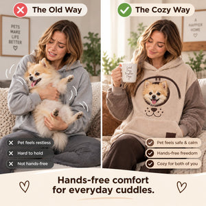 🐾 CuddlePouch – Cozy Pet Carrier Hoodie, Soft Fleece Cuddle Pouch Sweatshirt for Cats & Small Dogs