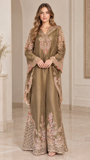 PaisleyGrace – Embroidered V-Neck Tunic and Wide-Leg Pants Set
