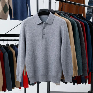 🎁KnitCrest – Men's Autumn & Winter Business Knitted Polo Sweater