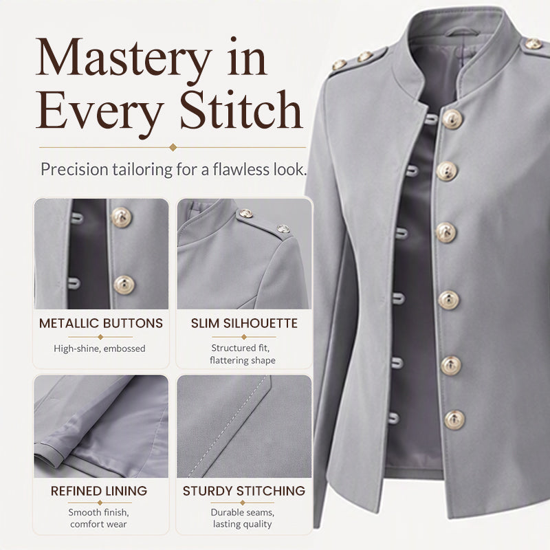 👔RegalBlaze – Women's Elegant Slim Fit Blazer with Gold Buttons