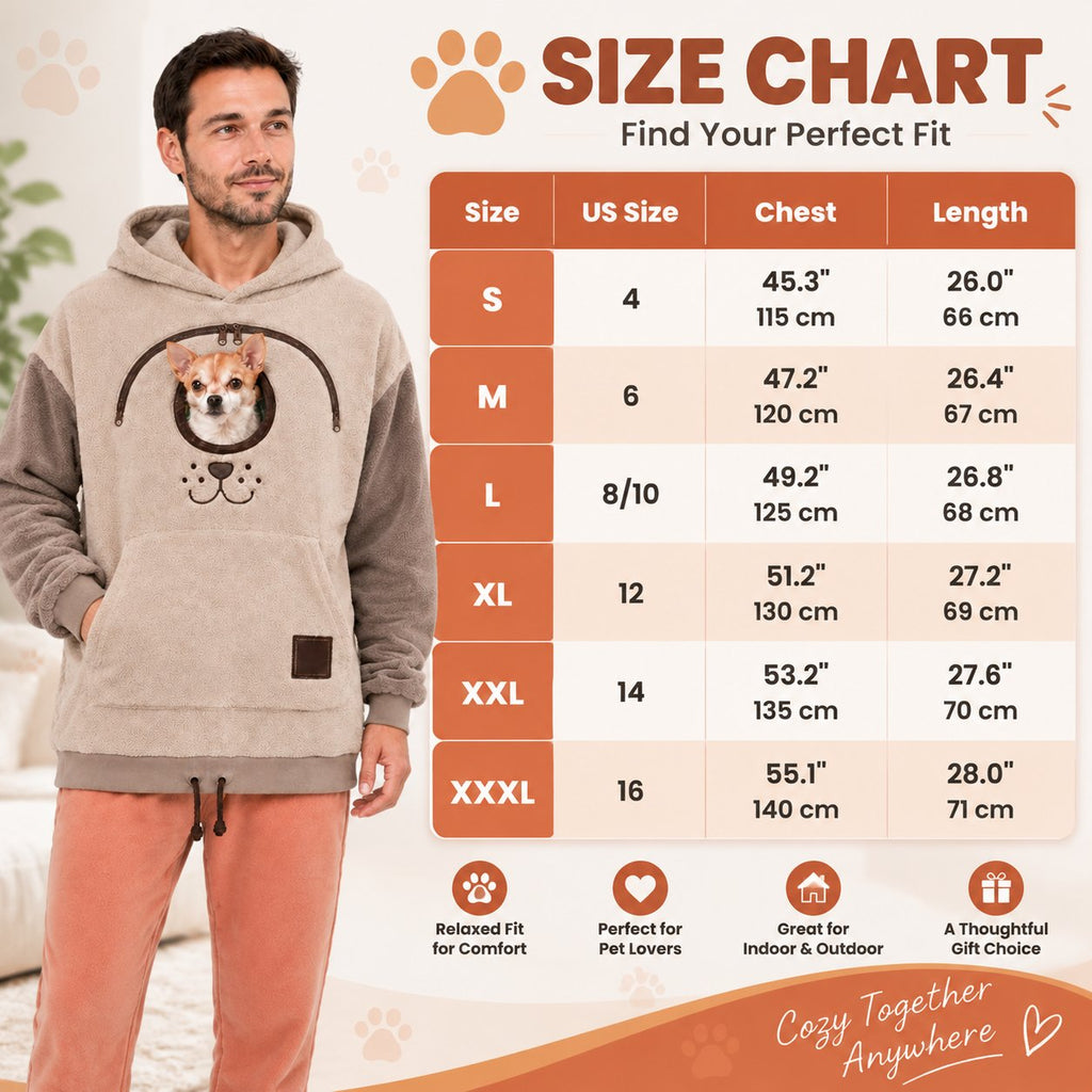 🐾 CuddlePouch – Cozy Pet Carrier Hoodie, Soft Fleece Cuddle Pouch Sweatshirt for Cats & Small Dogs