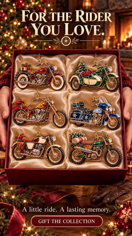 ✨ MotoGlow – 2026 Vintage Motorcycle Christmas Ornaments