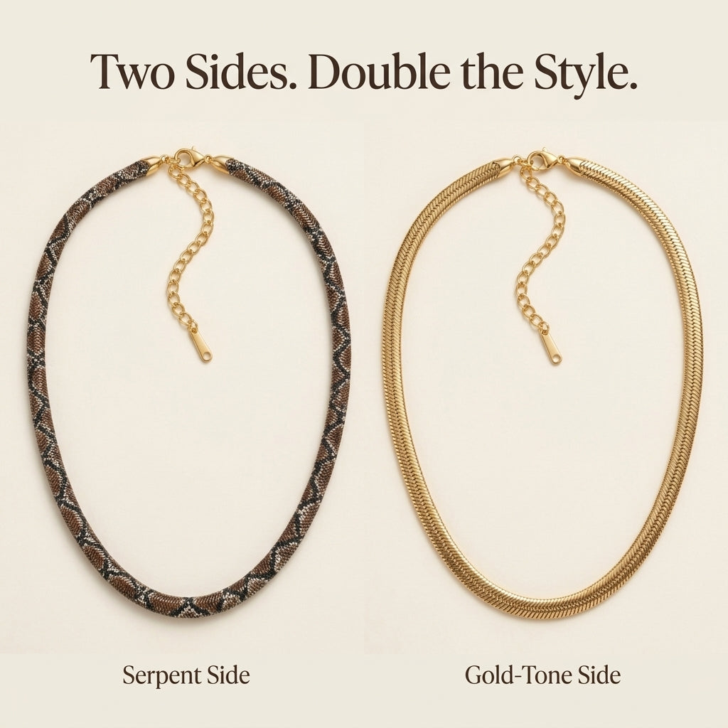 SerpentGleam – Reversible Statement Necklace