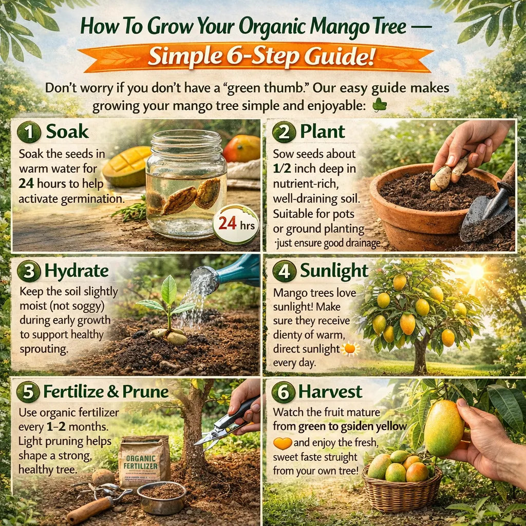 🥭 HoneyMango – Golden Honey Dwarf Mango Tree Seeds