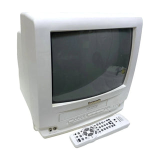 RetroDeck – Panasonic 13" CRT TV & VHS VCR Combo for Retro Gaming, with Remote Control