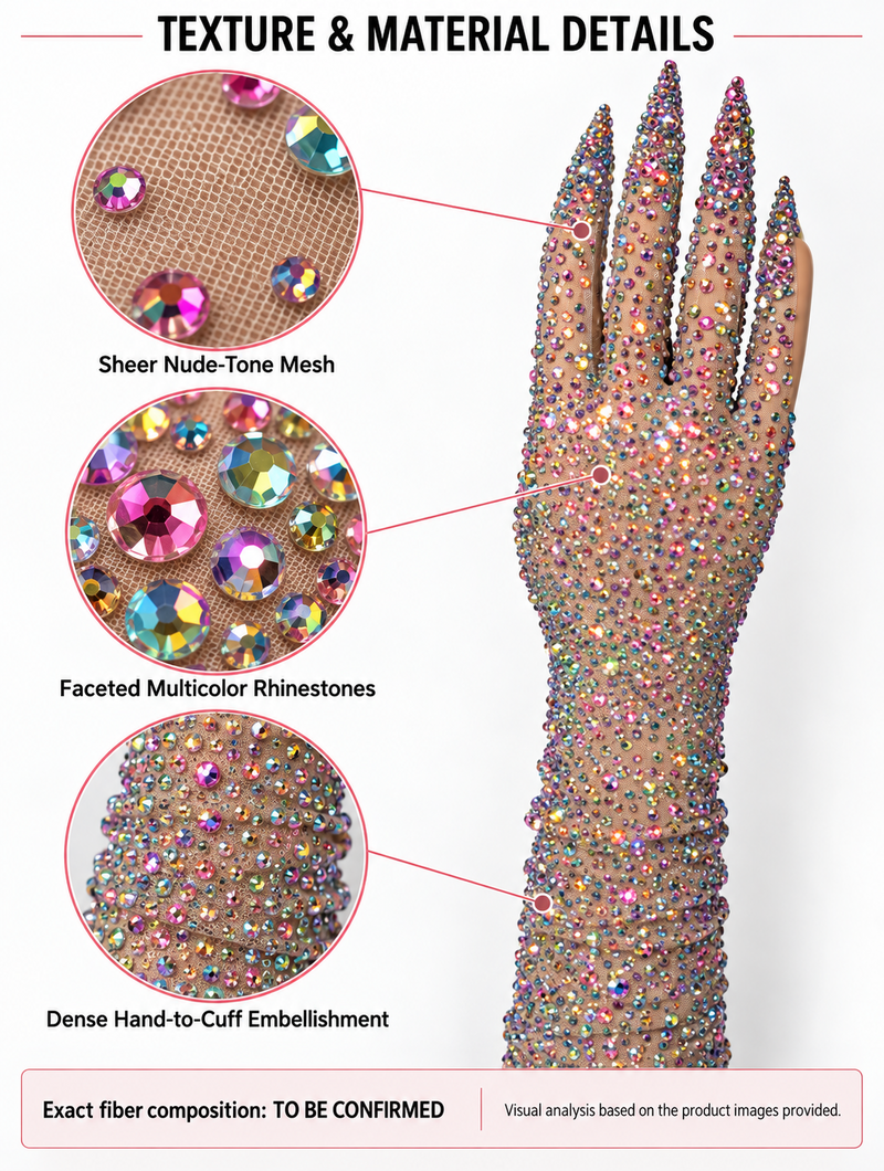 PrismGlow – Rhinestone Opera Gloves with Jeweled Claw Tips
