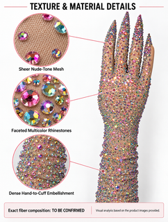 PrismGlow – Rhinestone Opera Gloves with Jeweled Claw Tips