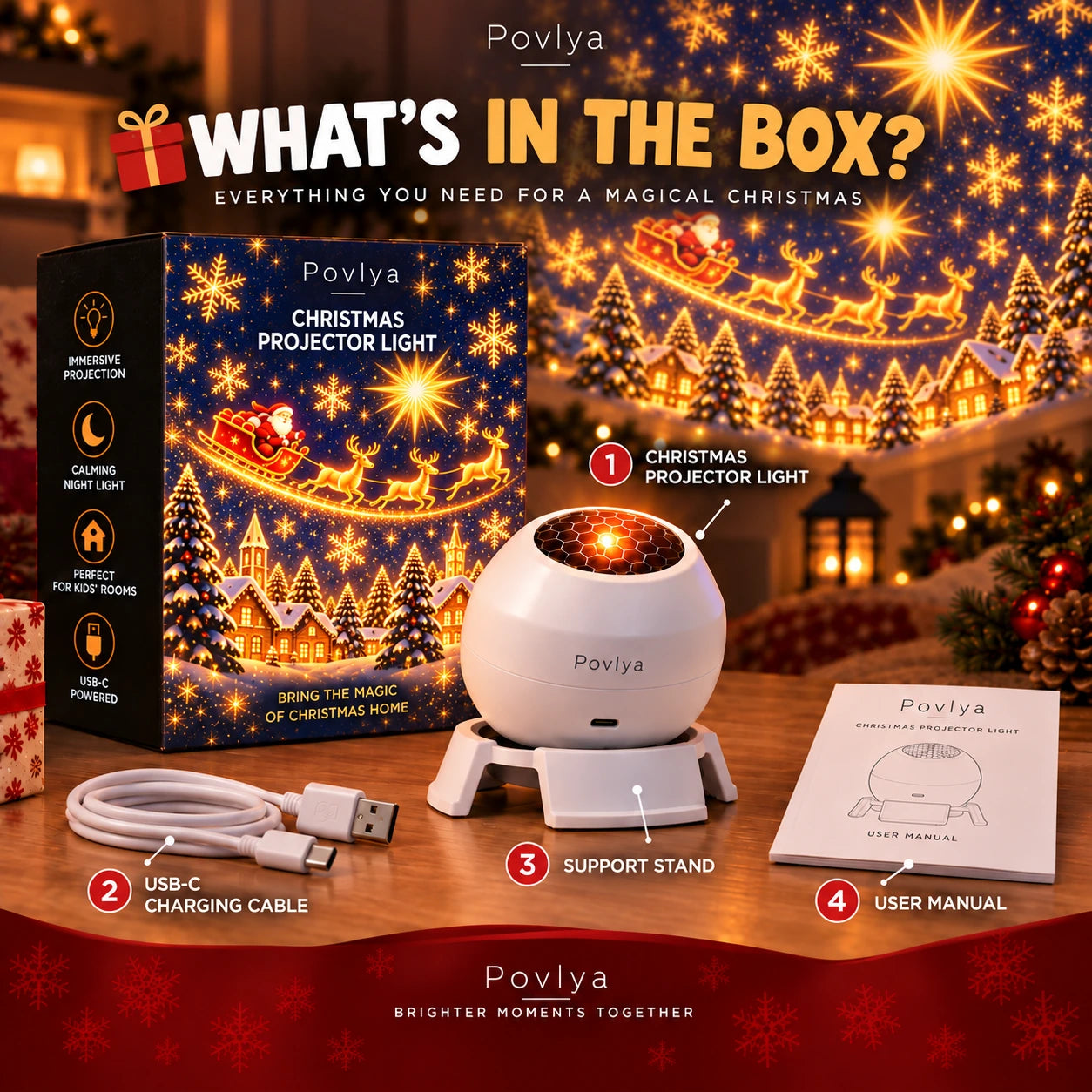 🎄 NoelGlow – Christmas Projection Light ✨ Light Up the Holiday Magic