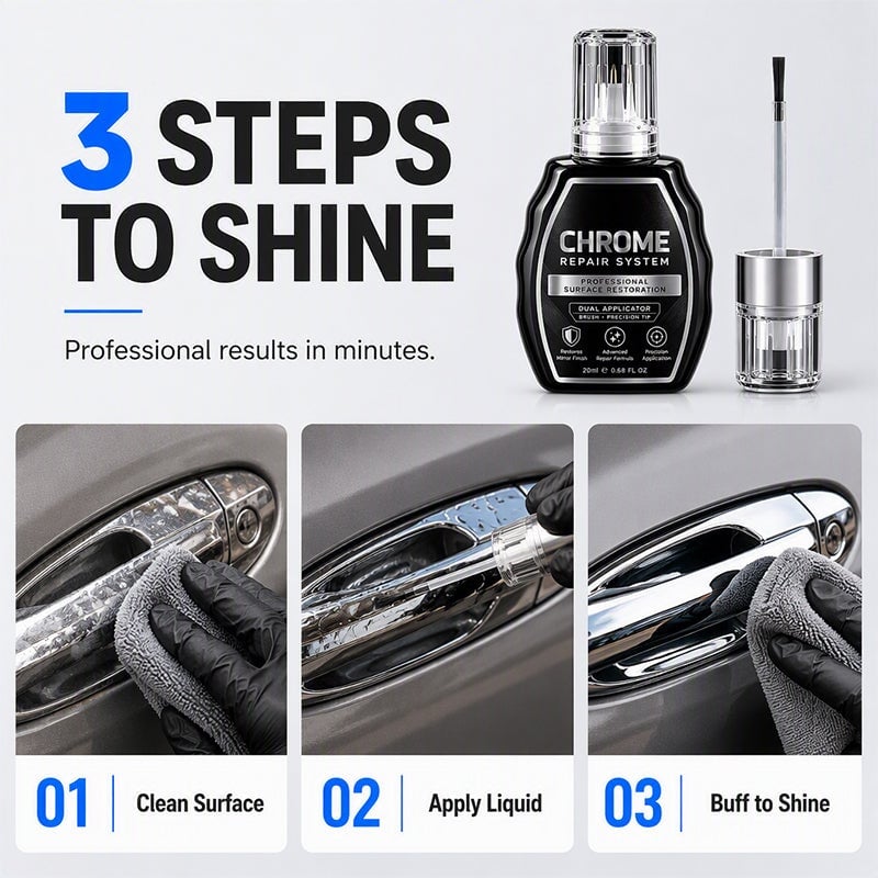 ChromeShine – Professional Chrome Repair Pen ✨ for Scratches, Oxidation & Dull Surfaces