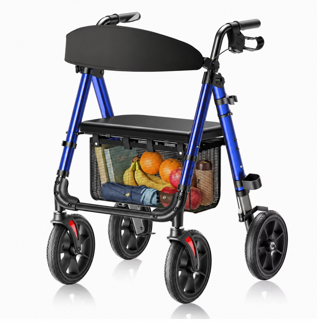 StrideEase – Foldable Rollator Walker with Seat, Lightweight for Seniors 🔥🔥🔥🔥