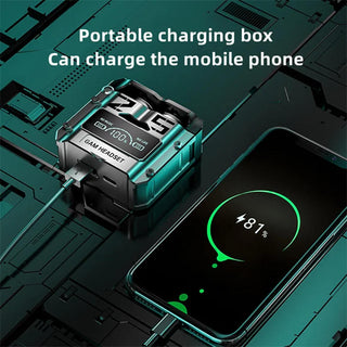 MechPods – Noise-Reduction Low-Latency Wireless Bluetooth Earbuds with Sci-Fi Hard-Shell Charging Case