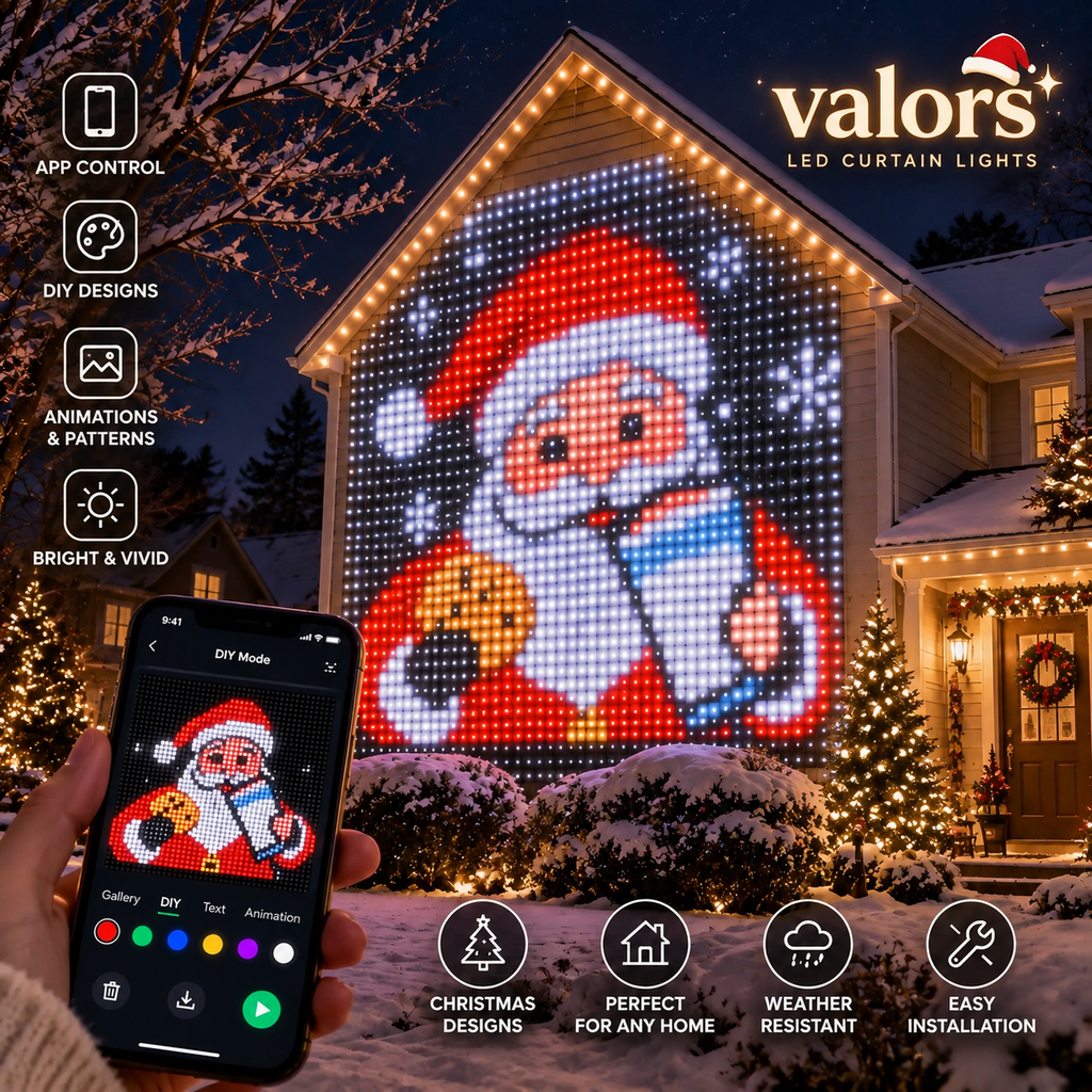 🎄 GlowCanvas – Smart DIY Programmable Curtain String Lights
