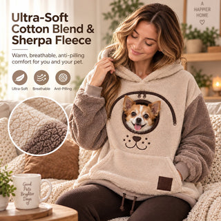 🐾 CuddlePouch – Cozy Pet Carrier Hoodie, Soft Fleece Cuddle Pouch Sweatshirt for Cats & Small Dogs