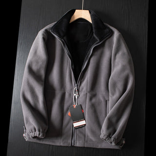 ThermaZip – 🔥 Unisex Full-Zip Stand Collar Reversible Fleece Coat