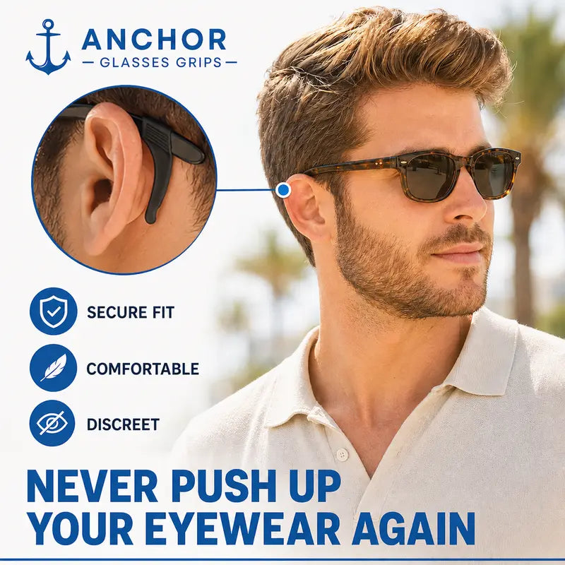 SnugHook – Anti-Slip Silicone Ear Grips for Glasses, Sunglasses & Reading Glasses (3 Pairs)