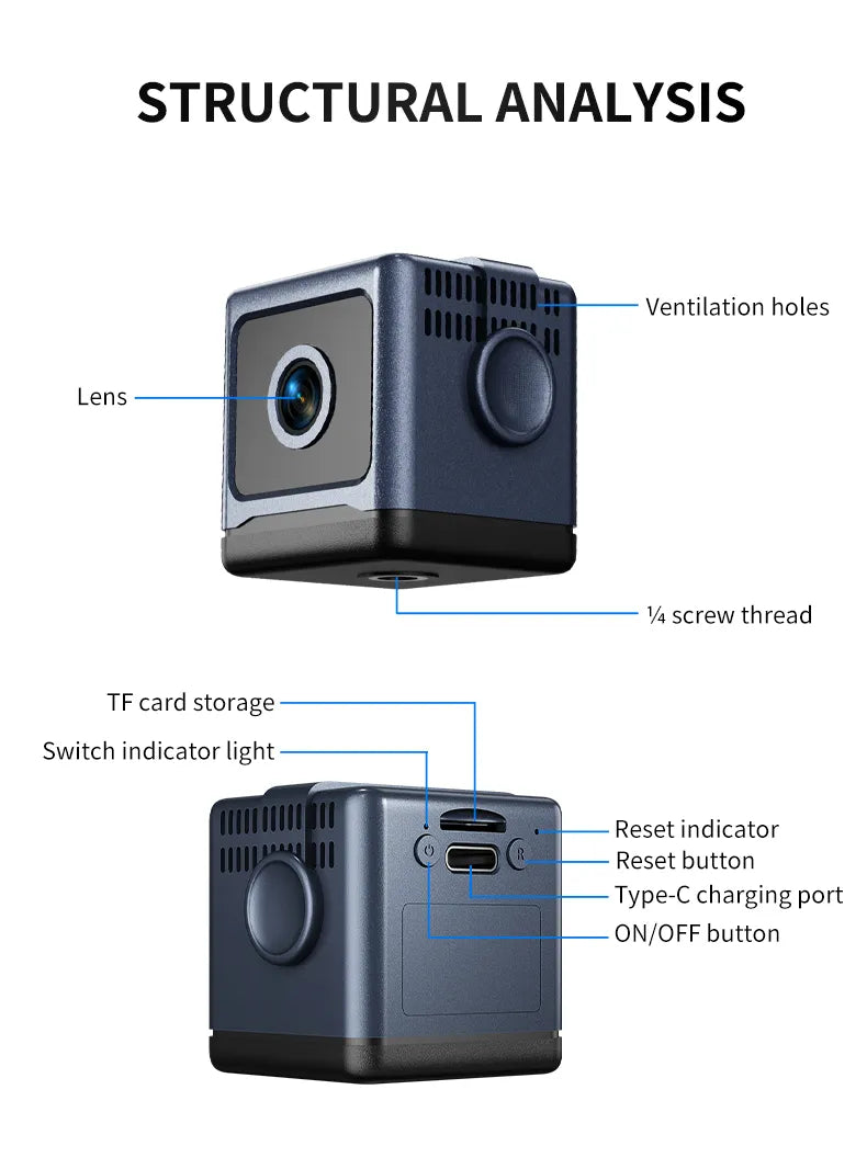 CubeGuard – 📶 Smart WiFi Security Camera, 1080P HD, 🌙 Night Vision & 🚨 Motion Detection