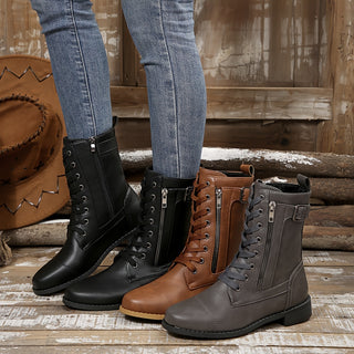 🔥Last Day Promotion 50% OFF - Women's Elegant Zipper Mid-Calf Leather Boots