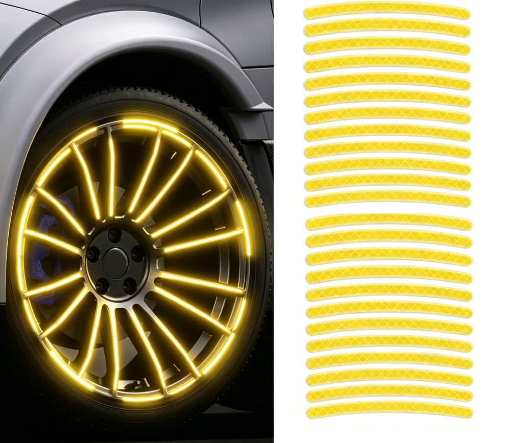 RimGlow – 20 PCS Creative Reflective Wheel Hub Rim Stickers