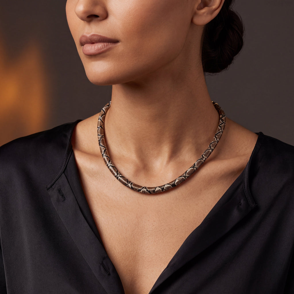 SerpentGleam – Reversible Statement Necklace