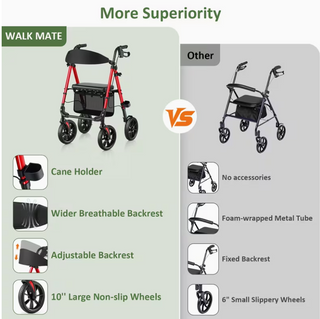 StrideEase – Foldable Rollator Walker with Seat, Lightweight for Seniors 🔥🔥🔥🔥