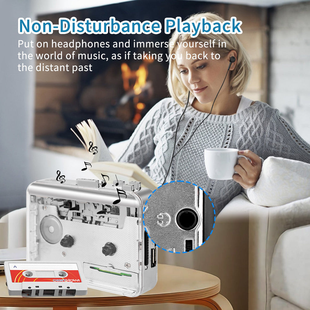 📼 ClearTape – Retro Portable Cassette Player with Auto Reverse Playback, Stereo Sound & Tape-to-MP3 Conversion🎵