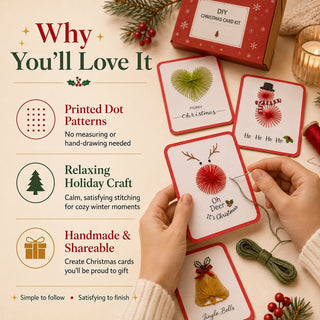 🎄 MerryStitch – Christmas Thread Card DIY Kit (6 pcs)