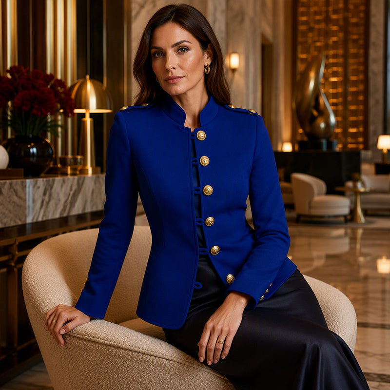 👔RegalBlaze – Women's Elegant Slim Fit Blazer with Gold Buttons