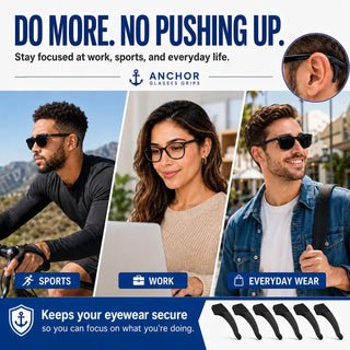 SnugHook – Anti-Slip Silicone Ear Grips for Glasses, Sunglasses & Reading Glasses (3 Pairs)