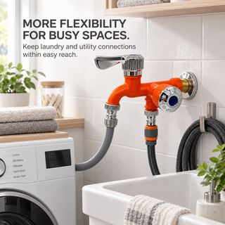 💧 TwinTap – Dual-Outlet Faucet with Two Independent Water Connections for Laundry, Garden & Everyday Cleaning