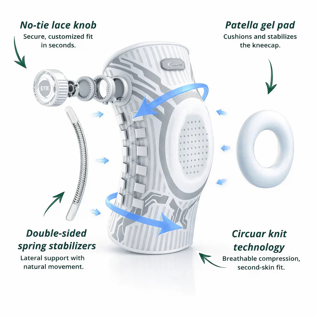 KneeLock – Adjustable Sports Knee Support Brace with Dial Fit