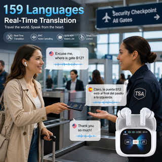 LinguaLink – Bluetooth Wireless Noise-Canceling Translation Earbuds