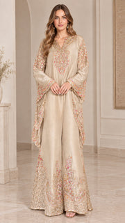 PaisleyGrace – Embroidered V-Neck Tunic and Wide-Leg Pants Set