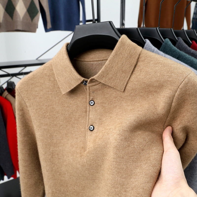 🎁KnitCrest – Men's Autumn & Winter Business Knitted Polo Sweater