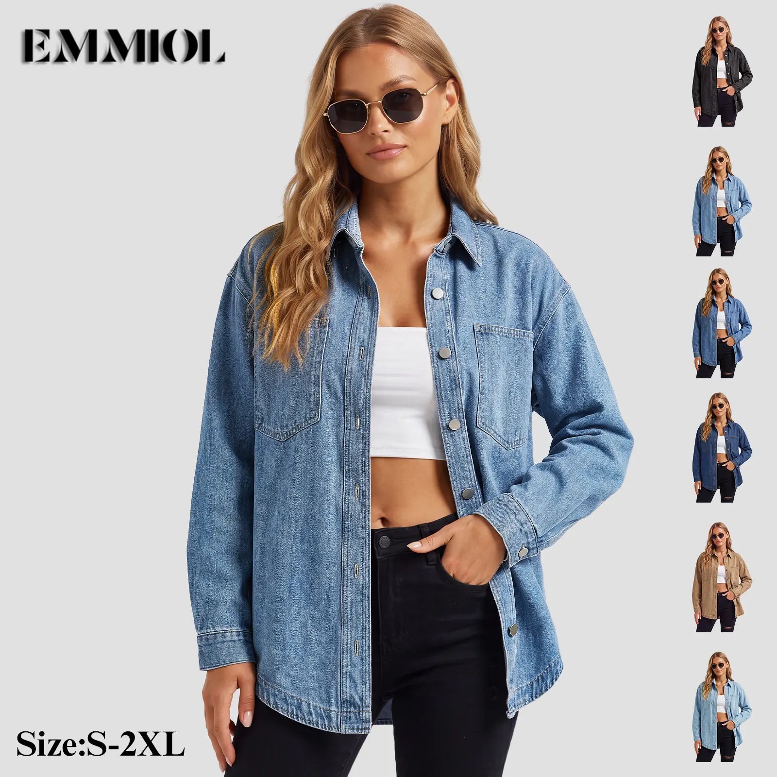 DenimDrift – Women's Oversized Denim Shirt Jacket for Casual Streetwear