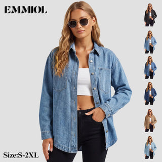 DenimDrift – Women's Oversized Denim Shirt Jacket for Casual Streetwear