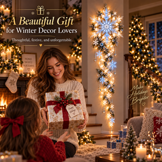 FrostCascade – 🔥🔥❄️ Giant Snowflake Blizzard Trail Christmas Wall Light