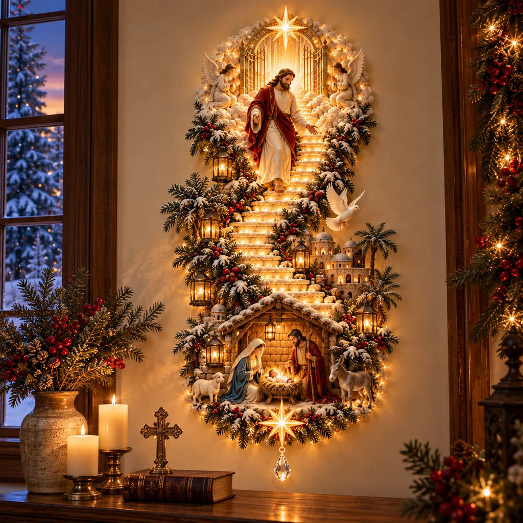 HeavenGlow – ✨ ✨ Jesus & Angel Christmas Wall Hanging✝️