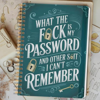 📅Funny Password Notebook - Spiral Bound with Lock Icons & Funny Security Phrases✍️