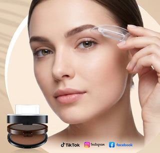 BrowPress – Instant Adjustable Eyebrow Stamp with Two-Color Brow Powder, Waterproof & Smudge-Proof