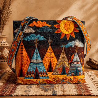 QuiltSpirit – Handmade Quilted Tote Bag with Native American–Inspired Designs