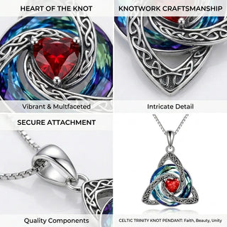 TrinityHeart – Celtic Birthstone Trinity Knot Necklace, a Symbol of Faith, Love & Forever