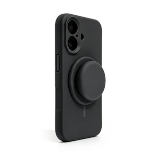 GripSnap – Magnetic Stand Silicone Phone Case with AI Capture Button for iPhone 12–18 Pro Max