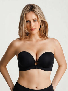 SecureLift – Women's Strapless Front-Closure Push-Up Bra