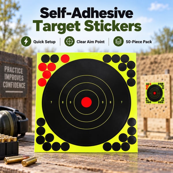 8x8 Inch Self-Adhesive Target Stickers  – Quick Peel & Stick Shooting Paper