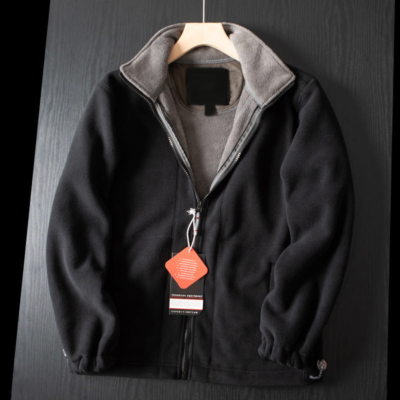 ThermaZip – 🔥 Unisex Full-Zip Stand Collar Reversible Fleece Coat