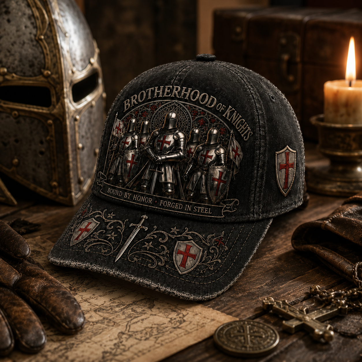 ⚔️ HonorBound – Knights Templar Cap
