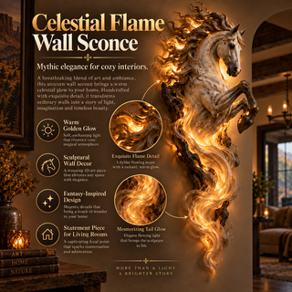 FlameMane – 🔥🦄 Celestial Flame Unicorn Wall Sconce, a Magical Guardian for Your Wall