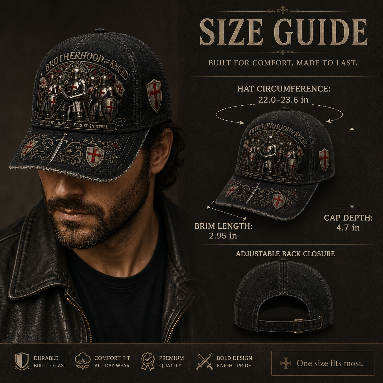 ⚔️ HonorBound – Knights Templar Cap