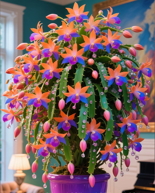 🦀CactusBloom – Mix Colors Schlumbergera Bulbs, Easy-Care Blooms in Every Shade, Even in Winter ❄️🌈